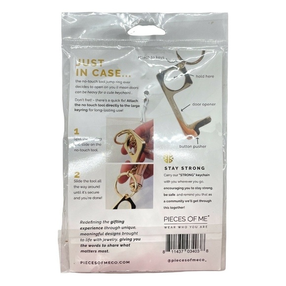 💖3/$15💖 Piece of Me Don’t Touch That Keychain Door Opener Tassel Black Gold - Picture 2 of 2